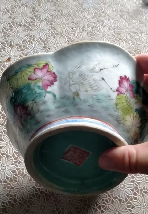 古玩陶瓷粉彩一路連科紋貢碗真品鑒賞圖