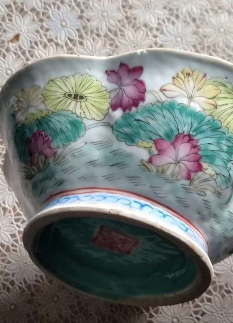 古玩陶瓷粉彩一路連科紋貢碗真品鑒賞圖