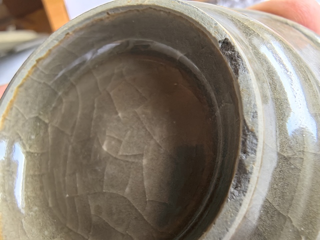 古玩陶瓷龍泉窯青釉洗真品鑒賞圖