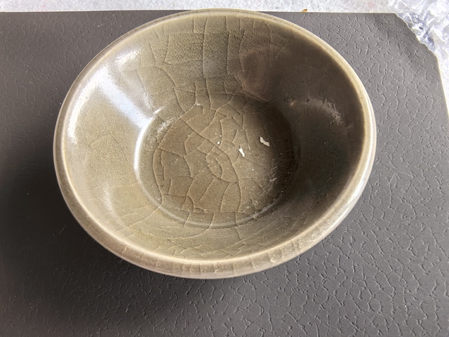 古玩陶瓷龍泉窯青釉洗真品鑒賞圖