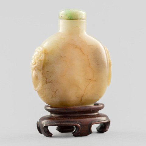 古玩玉器和田玉雕“雙獸耳鼻煙壺”真品鑒賞圖