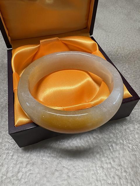 古玩玉器天然黃龍玉手鐲真品鑒賞圖