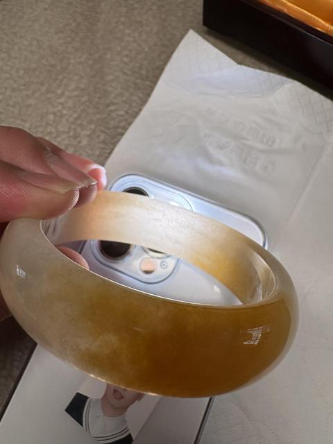 古玩玉器天然黃龍玉手鐲真品鑒賞圖