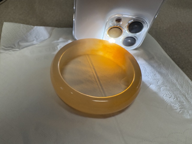 古玩玉器天然黃龍玉手鐲真品鑒賞圖