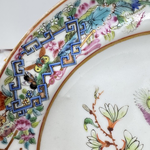 古玩陶瓷咸豐細路廣彩盤真品鑒賞圖