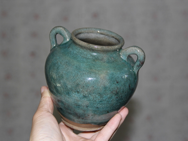 古玩陶瓷清?綠釉雙系小罐(全品)拍賣,當(dāng)前價格368元