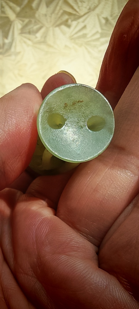 古玩玉器岫玉爐頂真品鑒賞圖