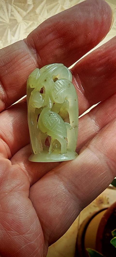 古玩玉器岫玉爐頂真品鑒賞圖