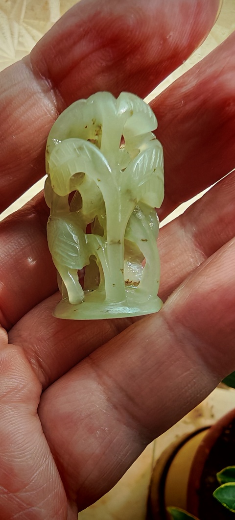 古玩玉器岫玉爐頂真品鑒賞圖