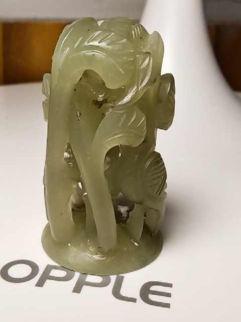 古玩玉器岫玉爐頂真品鑒賞圖