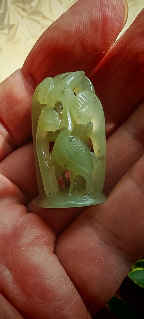 古玩玉器岫玉爐頂真品鑒賞圖