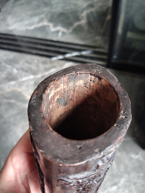 古玩雜項(xiàng)竹刻筆筒真品鑒賞圖