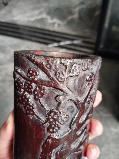 古玩雜項(xiàng)竹刻筆筒真品鑒賞圖