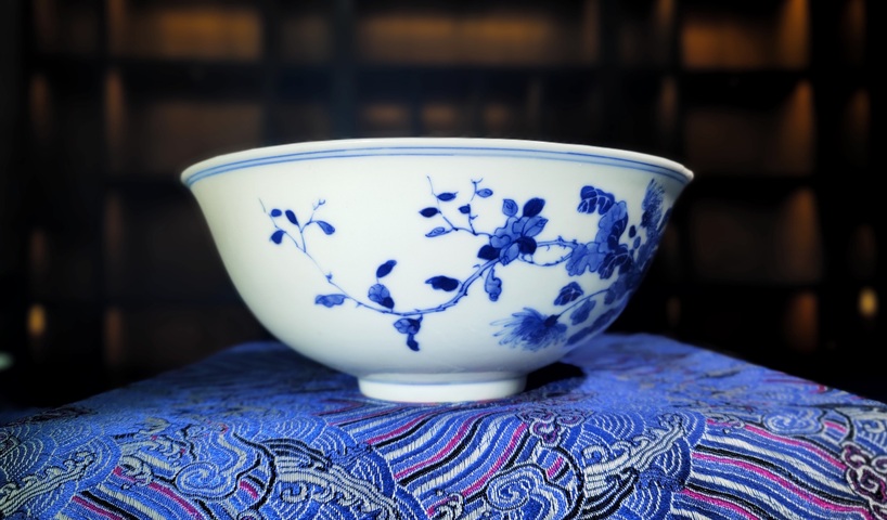 古玩陶瓷清光緒 青花花卉紋碗拍賣，當前價格18800元