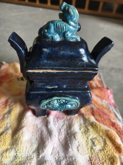 古玩陶瓷琺華彩鼎式爐拍賣，當(dāng)前價(jià)格6800元