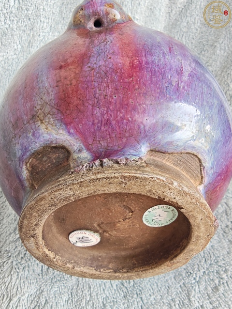 古玩陶瓷清代窯變釉瑞獸葫蘆瓶真品鑒賞圖
