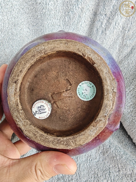 古玩陶瓷清代窯變釉瑞獸葫蘆瓶真品鑒賞圖