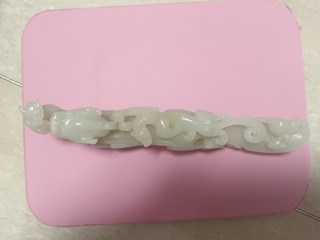 古玩玉器和田玉龍型帶鉤真品鑒賞圖