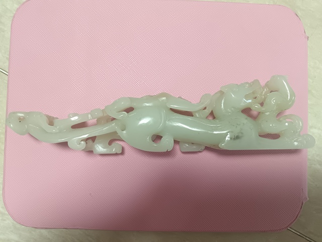 古玩玉器和田玉龍型帶鉤真品鑒賞圖