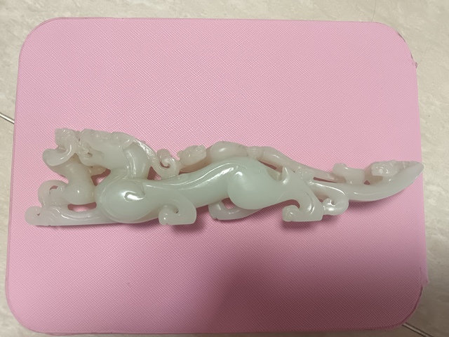 古玩玉器和田玉龍型帶鉤真品鑒賞圖