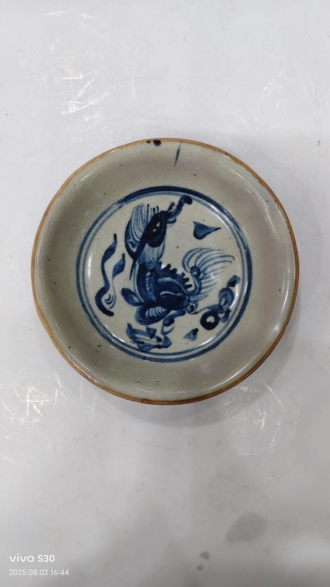 古玩陶瓷青花麒麟望月盤真品鑒賞圖