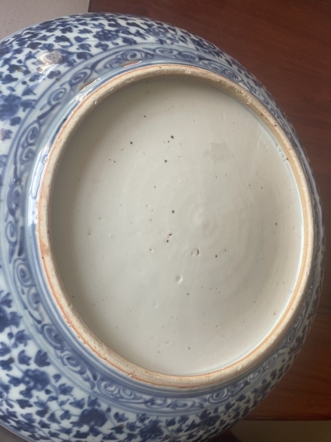 古玩陶瓷青花花卉紋盤真品鑒賞圖