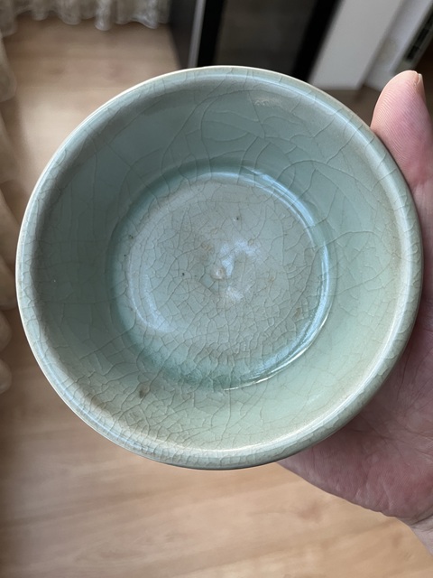 古玩陶瓷龍泉窯圓口洗真品鑒賞圖