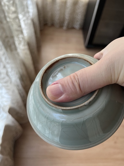 古玩陶瓷龍泉窯圓口洗真品鑒賞圖