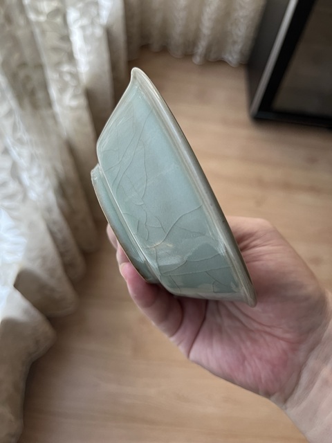古玩陶瓷龍泉窯圓口洗真品鑒賞圖