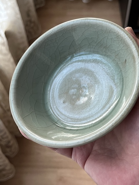 古玩陶瓷龍泉窯圓口洗真品鑒賞圖