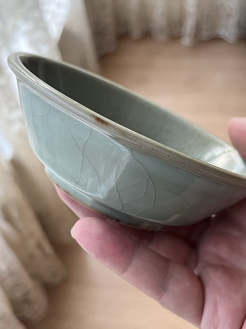 古玩陶瓷龍泉窯圓口洗真品鑒賞圖
