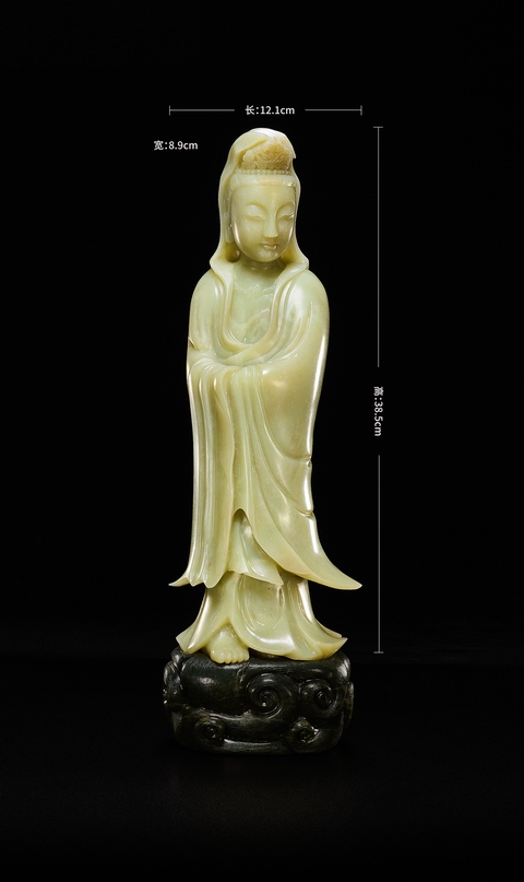 古玩玉器清代黃玉雕件真品鑒賞圖