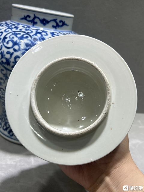古玩陶瓷青花將軍罐真品鑒賞圖