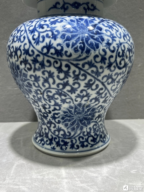 古玩陶瓷青花將軍罐真品鑒賞圖