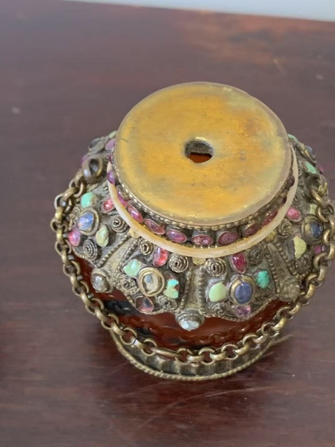 古玩玉器瑪瑙鑲嵌多寶壺真品鑒賞圖
