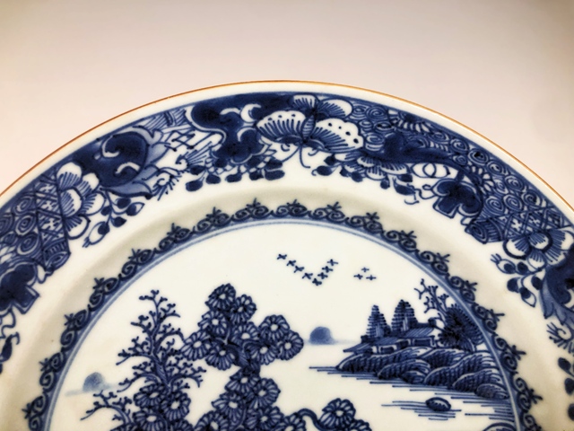 古玩陶瓷清乾隆·青花泛舟山水盤拍賣,當前價格0元