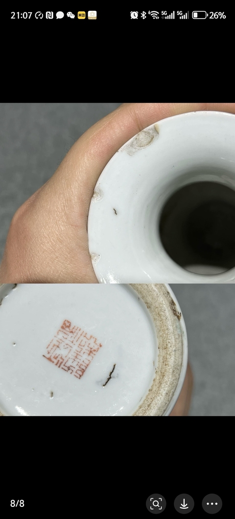 古玩陶瓷花鳥紋粉彩瓶真品鑒賞圖