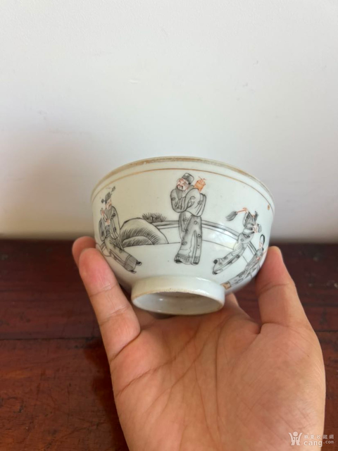 古玩陶瓷八仙人物故事紋碗真品鑒賞圖