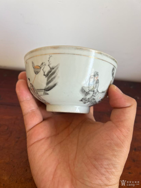 古玩陶瓷八仙人物故事紋碗真品鑒賞圖