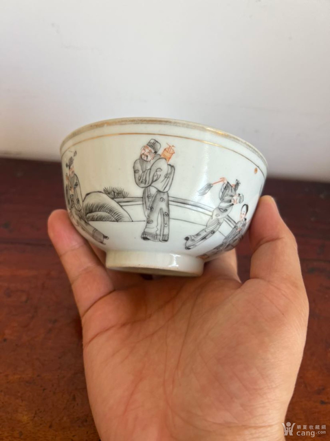 古玩陶瓷八仙人物故事紋碗真品鑒賞圖