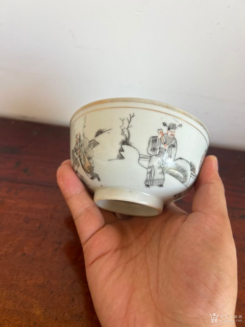古玩陶瓷八仙人物故事紋碗真品鑒賞圖