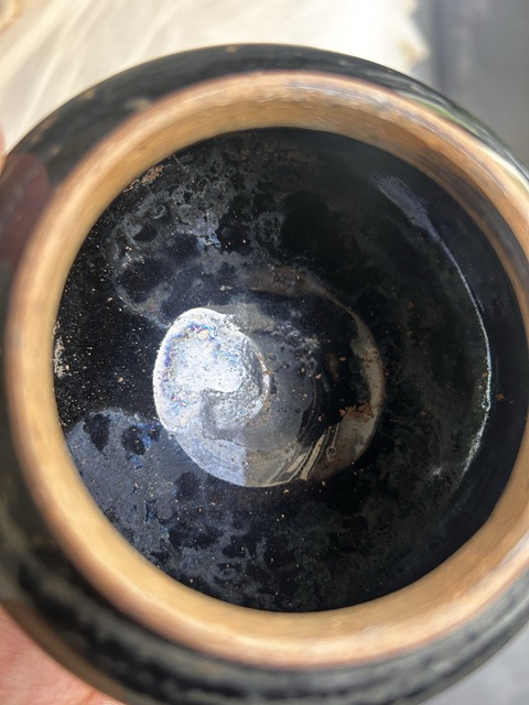古玩陶瓷宋金耀州窯窯變黑釉茶入(黑耀州)拍賣,當前價格188元