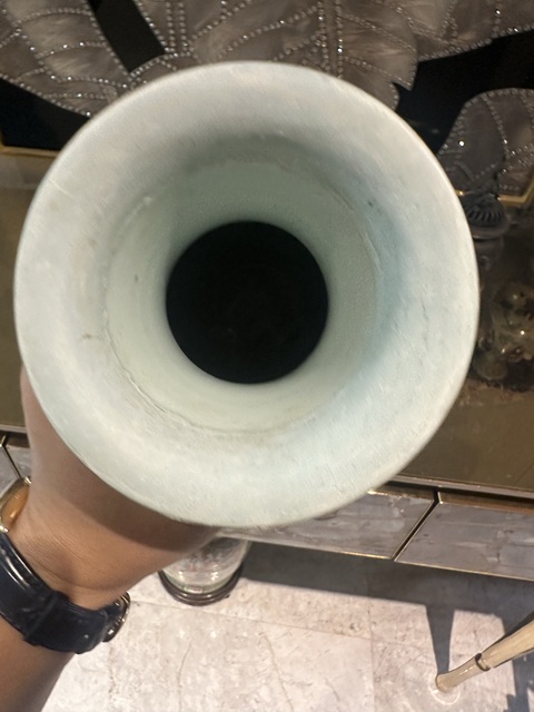 古玩陶瓷藍釉礬紅描金瓶真品鑒賞圖
