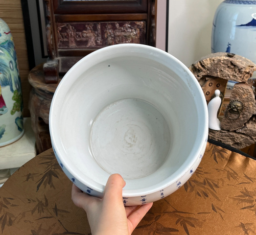 古玩陶瓷青花詩文馬蹄尊真品鑒賞圖