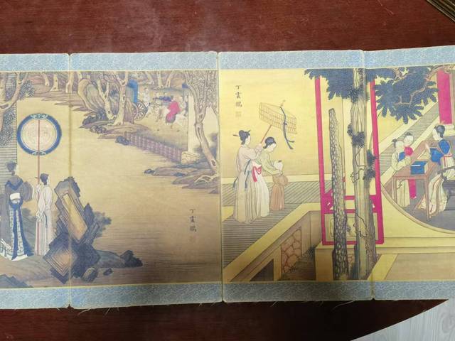 古玩字畫丁云鵬款工筆人物折頁真品鑒賞圖
