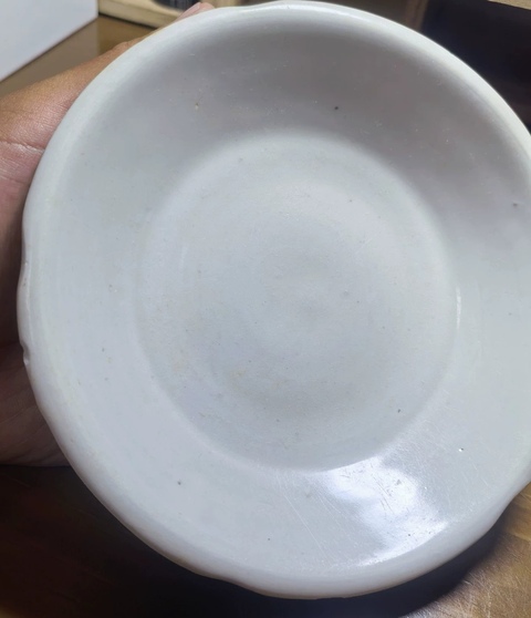 古玩陶瓷宣州窯白釉葵口洗真品鑒賞圖