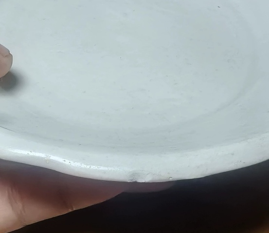古玩陶瓷宣州窯白釉葵口洗真品鑒賞圖
