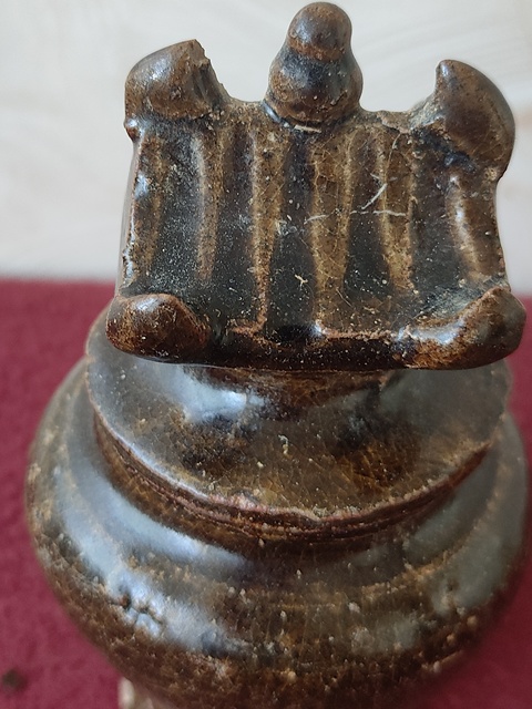 古玩陶瓷褐釉塔式罐拍賣(mài)，當(dāng)前價(jià)格800元