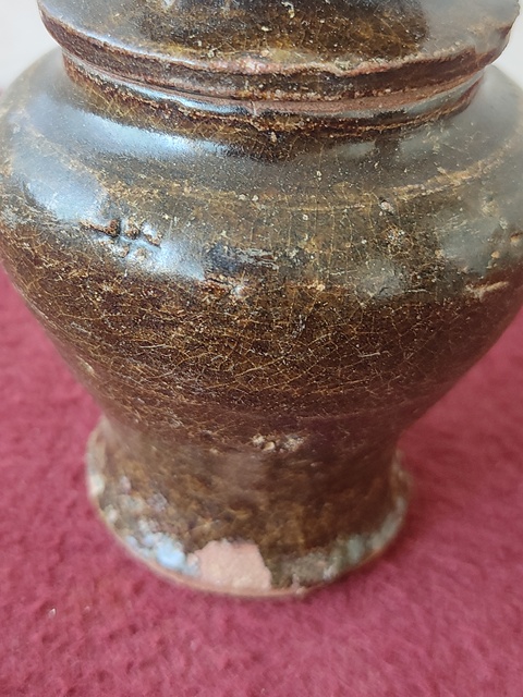 古玩陶瓷褐釉塔式罐拍賣(mài)，當(dāng)前價(jià)格800元