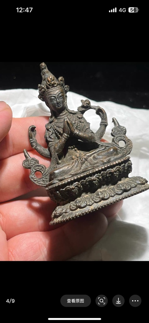 古玩銅器銅四臂觀音真品鑒賞圖